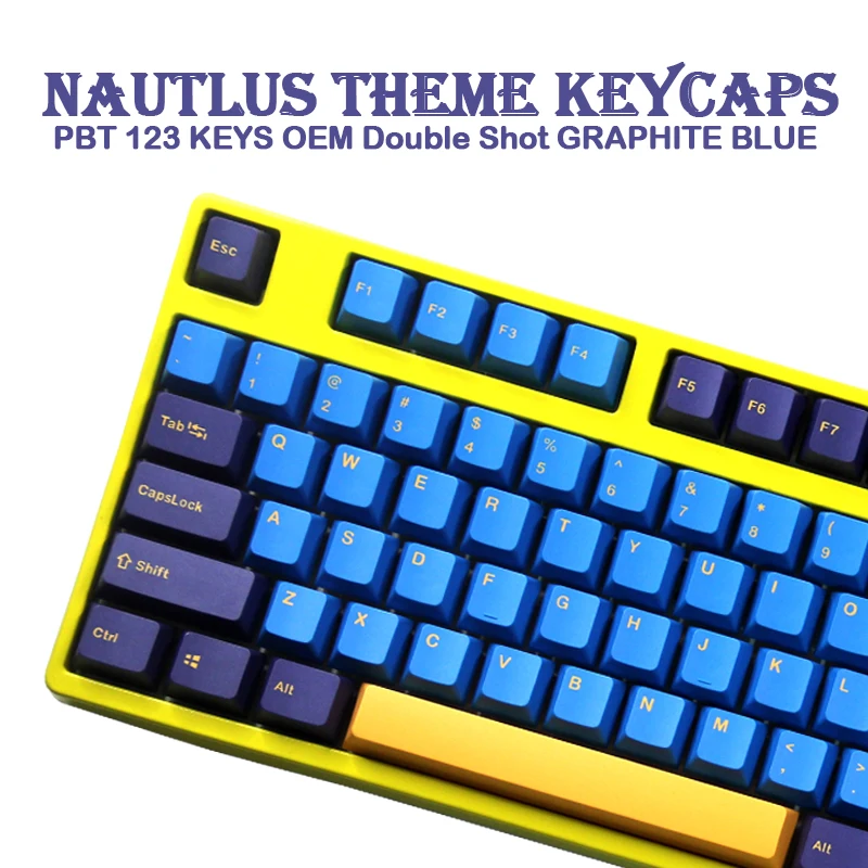Nautilus tému 123 kľúče PBT OEM Profil keycaps pre mechanické klávesnice doubleshot personalizadas GH60 64 84 87 98 104 Layout