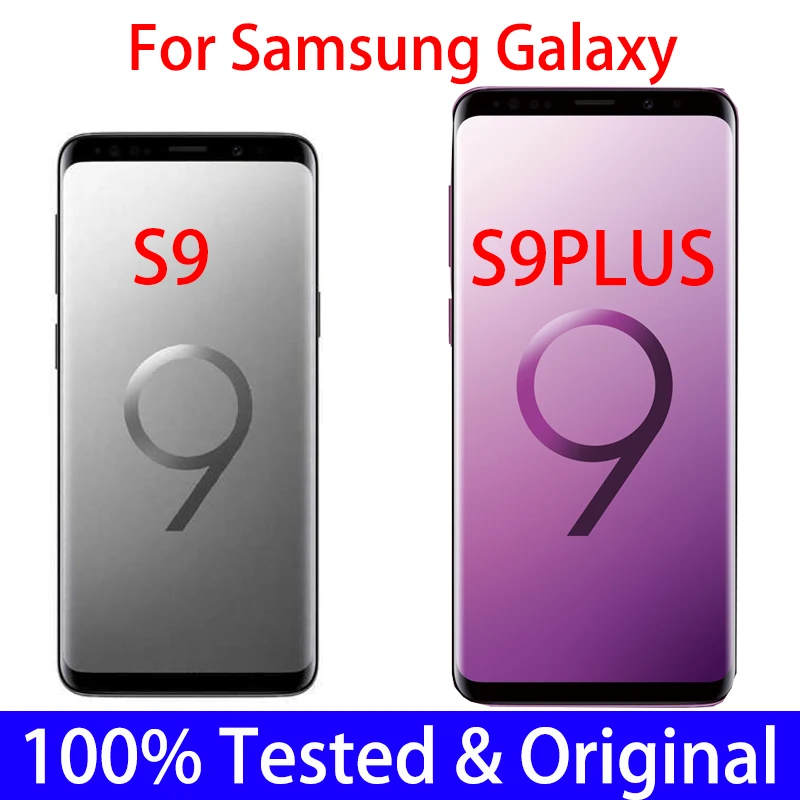 100% Originálne Amoled Pre SAMSUNG Galaxy S9 G960 G960F S9 Plus G965 G965F Dotykový LCD Displej Digitalizátorom. Opravy Displej s rámom