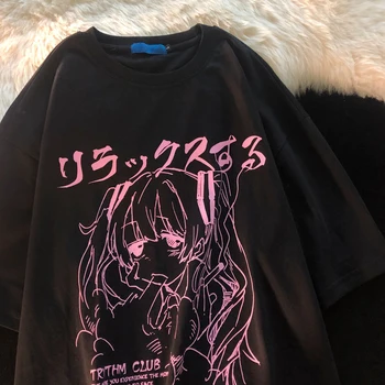 Módne dámske Tričká Anime Y2k Tričko Tlač Kawaii Oblečenie Japonský Grafický Streetwear T Shirt Harajuku Grunge Topy