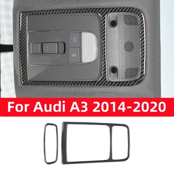 Pre Audi A3 8V 2013-2019 Auto Príslušenstvo Auto, Interiér Carbon Fiber Predné a Zadné Svetlá na Čítanie Úprava Dekorácie Rám