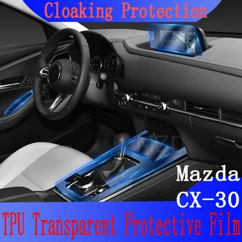 Pre Mazda CX30 2020 Navigáciu stredovej Konzoly Výstroj Panel Obrazovky TPU Interiéru Vozidla Ochranný Film Anti-Scratch Opravy Nálepky