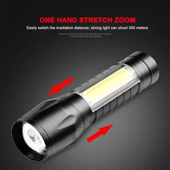 Mini Nabíjateľná LED Baterka Nepremokavé Teleskopická Zoom Noc na Koni Beží Osvetlenie pre Kempovanie Dobrodružstvo Lov