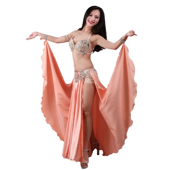 Výkon Bellydance Oblečenie Oblečenie Pevného Pohár Maxi Sukne Profesionálne Egyptské Ženy, Brušný Tanec Kostým Set s Pod-šortky