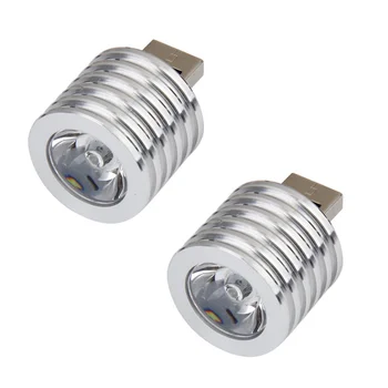 2X Hliníkový 3W USB LED Lampa Zásuvky Pozornosti Baterka Biele Svetlo