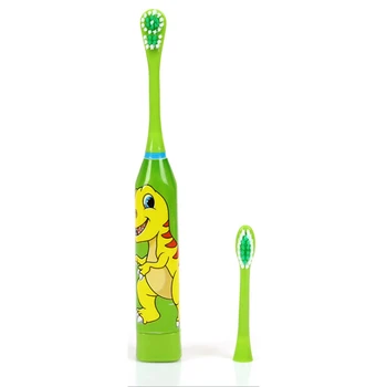 Pre Deti Sonická Elektrická zubná Kefka Cartoon Vzor s Nahradiť Zubnú Kefku Hlavu Ultrazvuková zubná Kefka Zelená