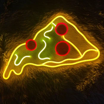 Pizza Neónový Nápis Vlastné Obchodné Logo Led Svetelné Znamenia Reštaurácia Kuchynské Nástenné Dekor Pizza Obchod Dekorácie Akryl Neónové Svetlá