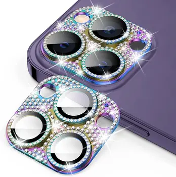50pcs Diamond Objektív Fotoaparátu Chránič Film Nálepky Na iPhone 11 12 13 14 15 Pro Max Lesk Crystal Len Chránič Ochranné