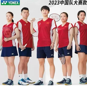 Yonex Nové Bedminton pánske T-shirt Lete Čínsky národný tím Outdoorové Športy Street-Krátke rukávy Módne Rýchle sušenie Tričko