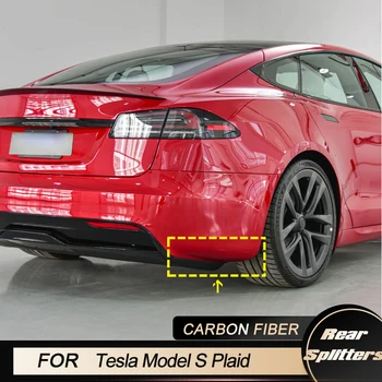 Auto Auto Zadné Štiepačky Nárazník Pre Tesla Model S Koberčeky 2021-2023 Zadné Štiepačky Pridať Na Pery Zástera Kryt Trim Uhlíkových Vlákien
