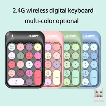 Móda 2.4 G Bezdrôtový Digitálny Keyboard Čokoláda Tlačidlo Spp PBT Klávesnice Financií, s 18Keys Mini Krásne Farebné Bezdrôtová Klávesnica