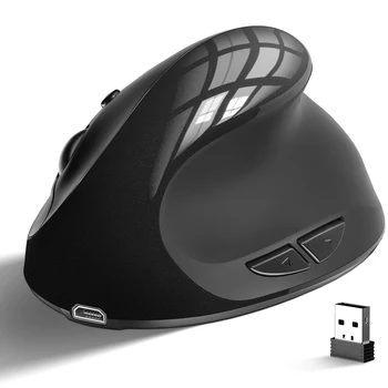 Vertikálne Ergonomická Myš SGEYR Nabíjateľná 2.4 G Bezdrôtová Optická Myš s 3 Nastaviteľnými 800-1200-1600 DPI pre počítače PC