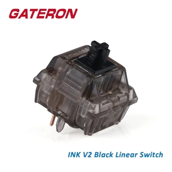 Gateron ATRAMENT V2 Prepínač Lineárne 60 g Force Prispôsobené Hot Swap DIY 5pin Herné Mechanické Black Prepínače