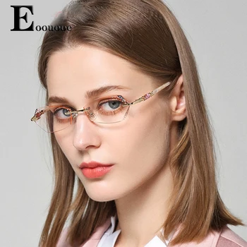 Titánové Okuliare Dioptrické Rám Progresívne Farba Lentes Zdobené Opticos Gafas Diamond Okuliare Ženy Rimmed Okuliare