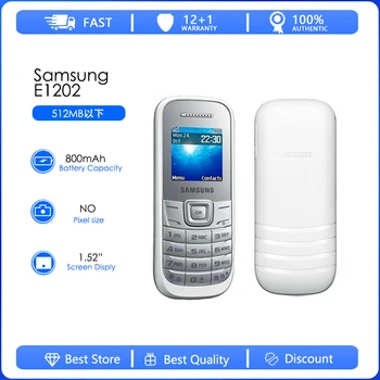 Samsung E1202 Zrekonštruovaný-Originál E1202 mobil 1.5 palcový dual sim kartu Reproduktor 800 mAh Batéria doprava Zadarmo
