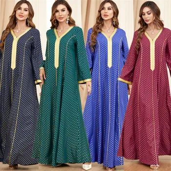 Móda Moslimských Žien Abaya Dlho Maxi Šaty tvaru Kaftan Marocký Dubaj Večer Party Šaty Islamskej Arabských Jalabiya Kaftane Ramadánu