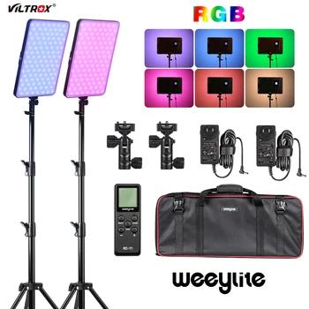 Viltrox weeylite sprite40 2 ks RGB Video Light kit LED Panel Svetlo na videosnímanie 2.4 G Bezdrôtové Diaľkové pre Svetlo Fotoaparátu Farebný Výstup