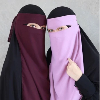 Jedna Vrstva Niqab Burqa Hidžáb Nida Moslimských Priedušná Závoj Na Tvár Kryt Maska Eid Modlitba Odev Jilbeb Abaya Šatku Islam Arabských Clothin