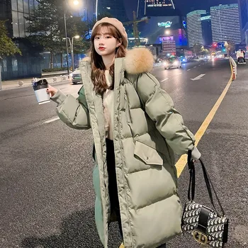 Zimný Kabát Ženy Kabát Nový Dole Strednej dĺžky Model Kabát Zimný Chlieb Služby Bunda Veľkosť Kabát Zimná Bunda Ženy Kabát