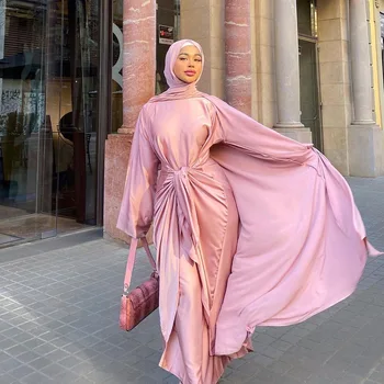 Hidžáb Eid Abaya Moslimských Sady 2 ks Ramadánu Šaty Islam Oblečenie Abayas pre Ženy Jilbab Khimar Moslimských Šaty Župan Femme Musulmane