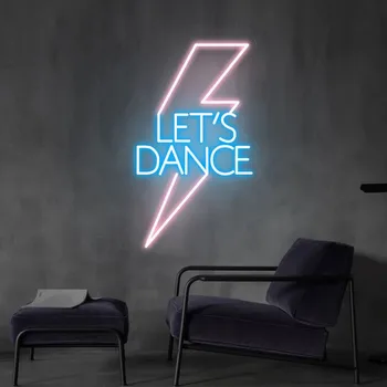 Lets Dance Led Neon Prihláste sa Pre Tanečné štúdio Disco Bar, Koktail Svetlá Farebné Domáce Dekorácie na Stenu Dekor Neon Nočné Svetlo