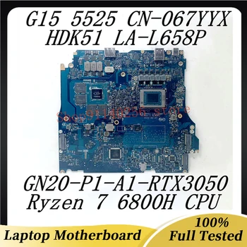 Pre DELL G15 5525 CN-067YYX 067YYX 067YYX Notebook Doska LA-L658P S Ryzen 7 6800H CPU GN20-P0-A1 RTX3050 100% Testované Dobré
