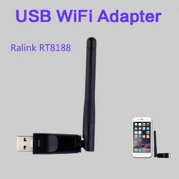 T8WC Ralink RT8188 150mbps USB 2,4 GHz Bezdrôtová Karta WiFi 802.11 n, LAN Adaptér s Otočná Anténa RT8188