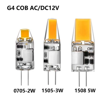 5w g4 COB led svietidlo lampada g4 cob led AC DC 12v svetlo bez blikania nahradiť 360 Lúč Uhol Halogénové Luster g4 led žiarovka 10pcs