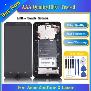 100% Testované OEM LCD Displej pre Asus Zenfone 2 Laser / ZE601KL Digitalizátorom. Plný Montáž Telefónne Časti s Rámom