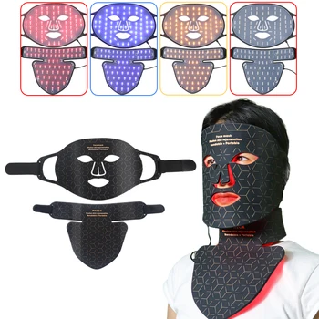 Nové Bezdrôtové Červená Led Svetelná Terapia Infračervené Pružná Mäkká Silikónová Maska 4 Farebné Led Terapia Proti Starnutiu Advanced Photon Maska