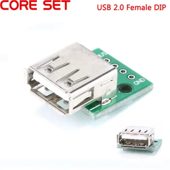 10pcs Typ Ženy, USB SIAHNUŤ 2.54 mm PCB Konektor Samica USB PCB Dosky Konektor USB PCB Zásuvka USB Konektor