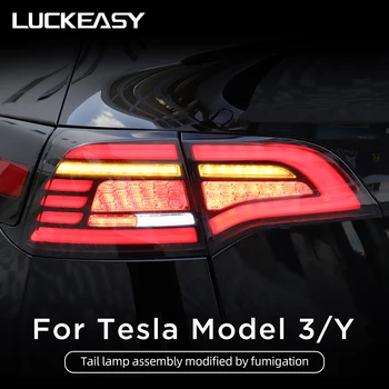 Pre Tesla Model 3 Model Y Auto LED zadné Svetlo zadné svetlo model3 2023 Zadné Beží Svetlo Brzdové Zadnej strane Lampa Dynamické Zase Signál
