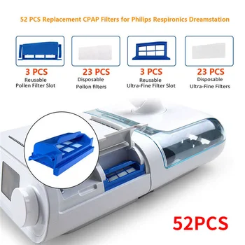 52PCS Ventilator Filter Bavlna Nahradenie CPAP Častíc Prachu vzduchový Filter Biely Filter Bavlna DS500/DS700 Dýchací Prístroj Nástroj
