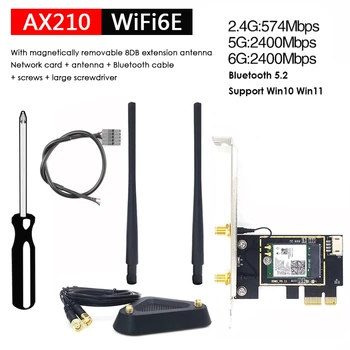 AX210 Wifi6e Bezdrôtovej Sieťovej Karty Bluetooth 5.2 Bezdrôtovej Sieťovej Karty Ploche Vstavané PCIE Bezdrôtovej Sieťovej Karty