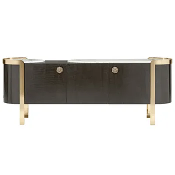 Nordic jednoduchý štýl kovové, drevené odolné sideboard nábytok, luxusné elegantné skriňa s kvalitným pre obývacia izba kuchyňa