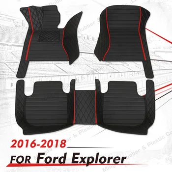 Vlastné Auto podlahové rohože pre Ford Explorer 2016 2017 2018 auto nohy Podložky automobilový koberec kryt interiérové doplnky