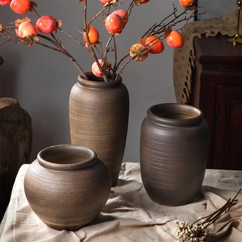 Luxusné Minimalistický Tmavé Váza, Keramika, Kvety Čínsky Vintage Retro Stôl Vázy Rastlín, Obývacia Izba, Dom Vaso Za Fiori Dekorácie