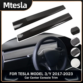 2023 Pre Tesla Model Y Model 3 Uhlíkové Vlákna, ABS Nové Auto stredovej Konzoly Výbava Príslušenstvo Model Troch Tabuli Nálepky 2017-2022