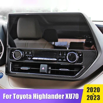 Pre Toyota Highlander XU70 2020 2021 2022 2023 Nehrdzavejúcej Auto Klimatizácia Ovládacieho Gombíka Panel Výbava Kryt Interiérové Doplnky