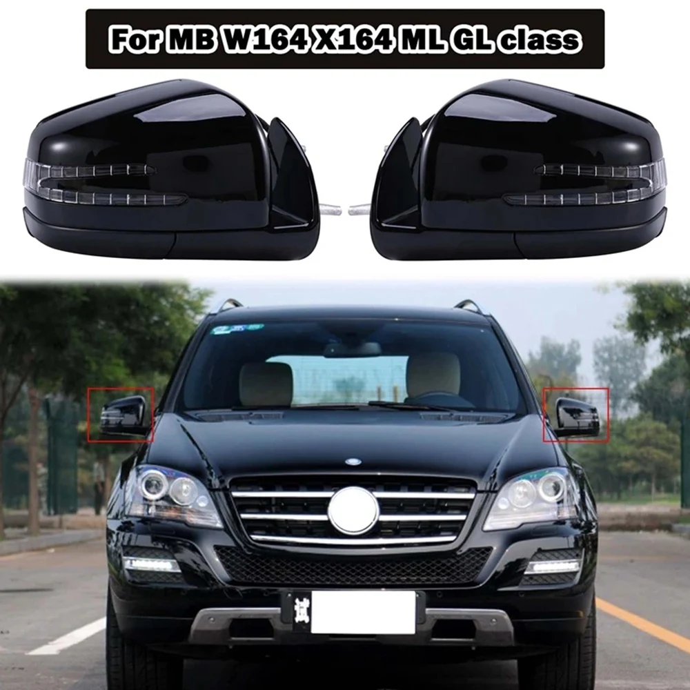 Auto Power Spätné Zrkadlo Bočné Dvere Zrkadlo Montáž Black pre Mercedes Benz W164 X164 ML, GL Cl 2005-2011