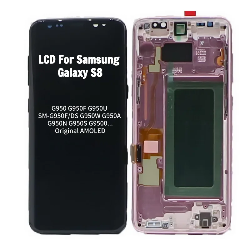 Pôvodné S8 AMOLED Displej Pre Samsung Galaxy S8 LCD Displej Bez Rámu Náhradné Diely G950 G950F G950U SM-G950F/DS Dotykový Displej