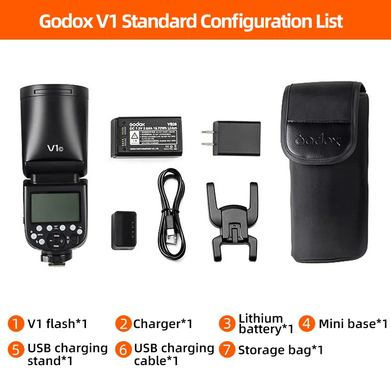 Godox V1 Blesk Fotoaparátu Kolo Flash Top Flash 1/8000s Vhodné Pre Fujifilm Canon, Nikon, SONY Kameru HSS Iithium Batérie Flash