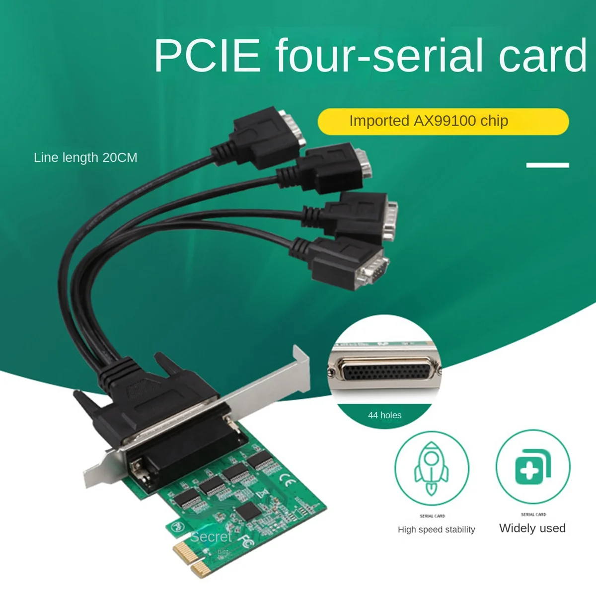 TXB174 PCIE Quad Sériové Karty Ploche Univerzálny Rozširujúca Karta 1X do 4 Porty