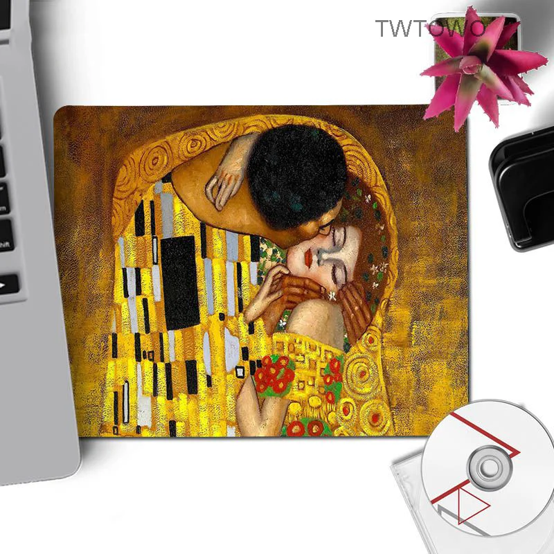 Podložka pod myš Kiss Gustav Klimt Gumová Myš Ploche Mousepad DIY Počítačové Herné Podložka Myši Vyzdobiť Váš Stôl Dizajn Ako Darček