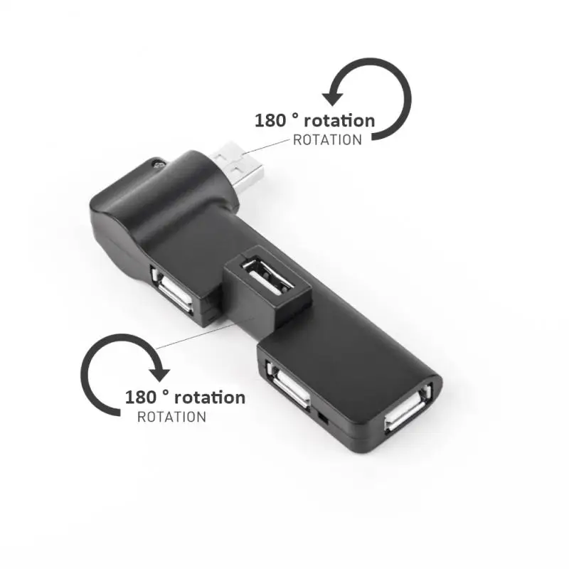 RYRA 180° Otáčanie USB HUB-Rozbočovač Adaptér 4-port USB 2.0 Hub s Ultra-tenké Prenosné Dokovacie Stanice Na USB kľúč, Myš, Klávesnica