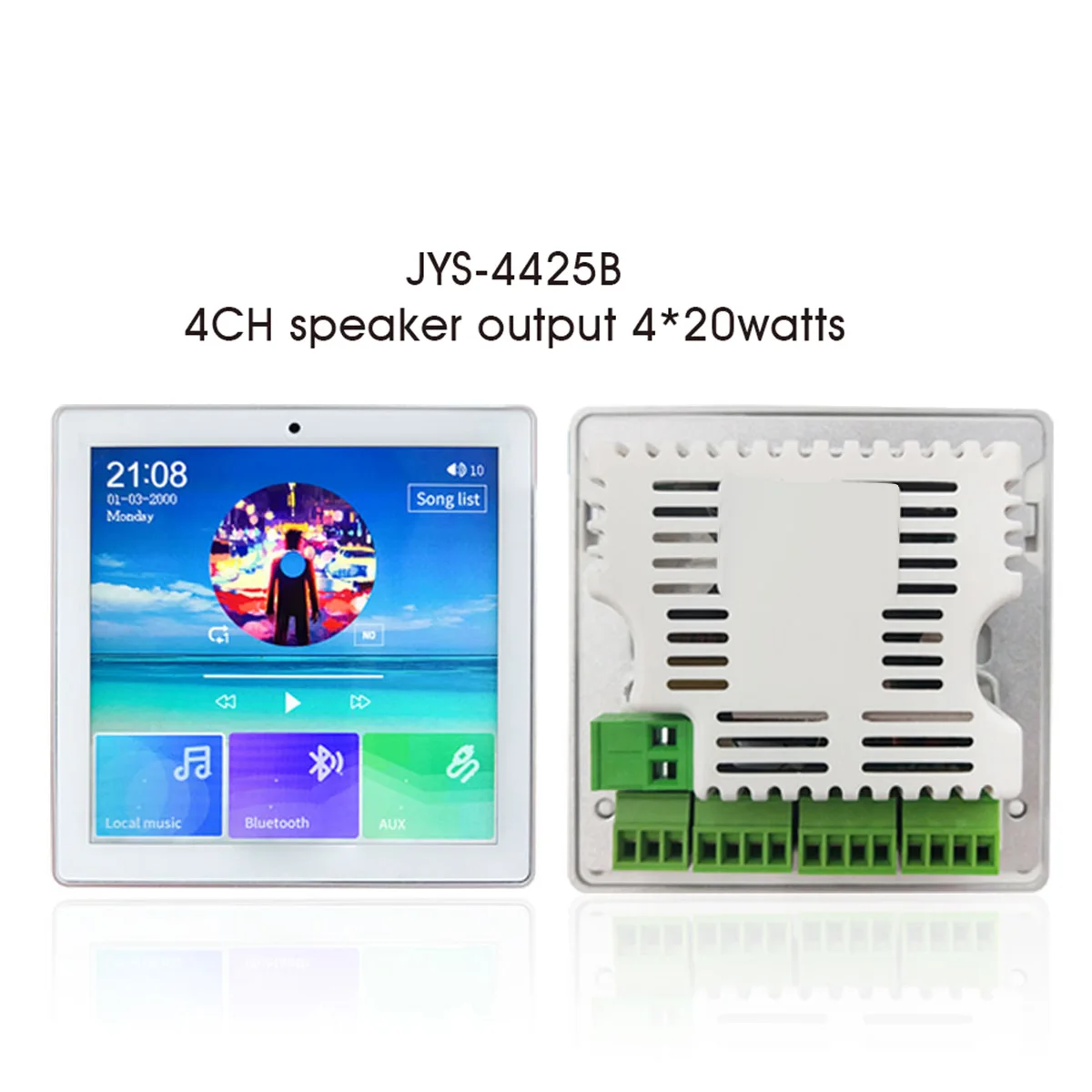 4 Kanálový Bezdrôtový Bluetooth Stenu Zosilňovač s Dotykový Displej FM Rádio,USB,TF, pre Smart Home BT Audio Zosilňovač