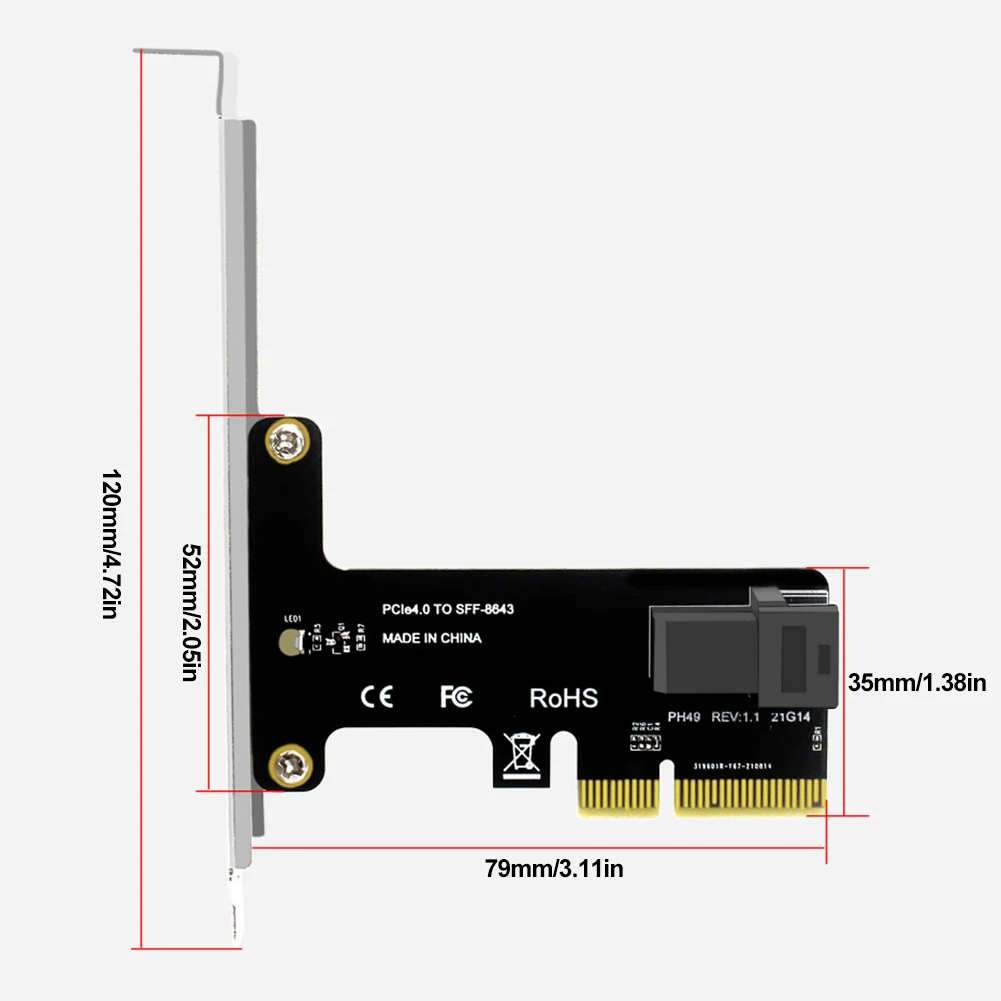 PCIE X4, Aby SFF8643 Rozširujúca Karta PCI-EX4/X8/X16 PCI E K SFF-8643Solid ssd Adaptéra PCIE Na U2 Pevného Disku Konvertor