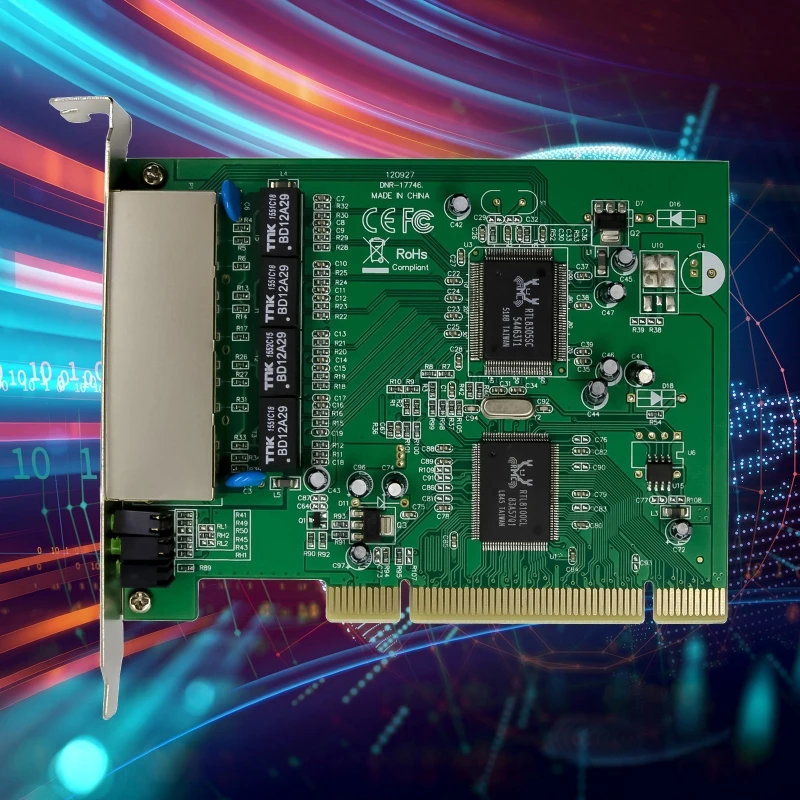 PCI Quad Fast Ethernet Switch Rada 100Mbps Realtek PCI V2.2 RTL8305+8100CL Čipová sada 4 Port RJ45 Sieťový Switch Lan Karty